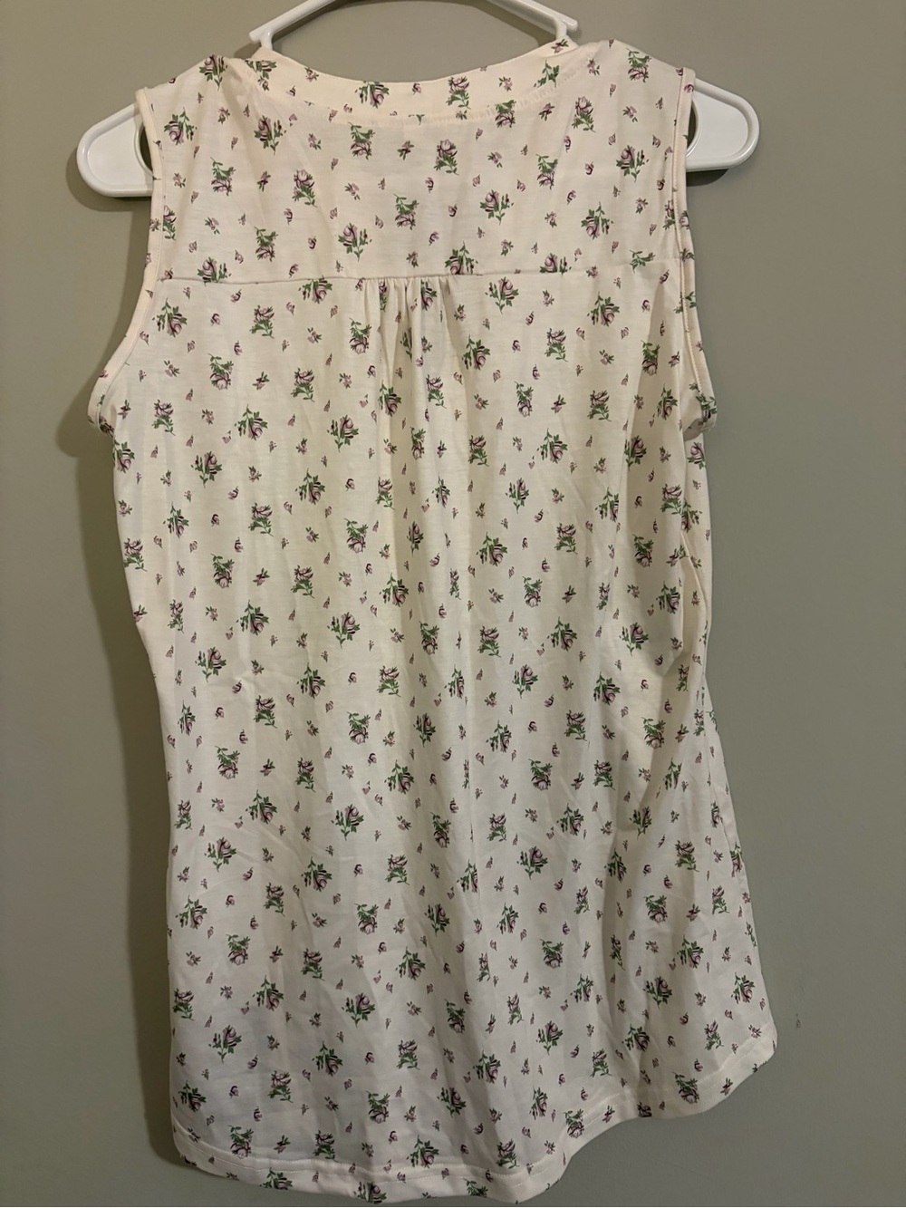 Sleeveless Cream Floral Print Women’s Top